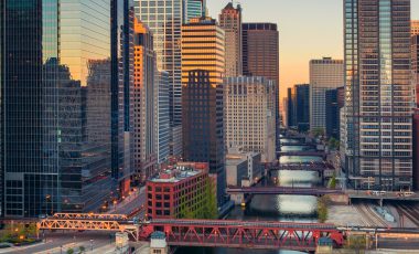 Cityscape image of Chicago downtown, how to save on illinois car insurance blog