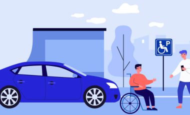 disabled person in wheelchair with car, disability car insurance